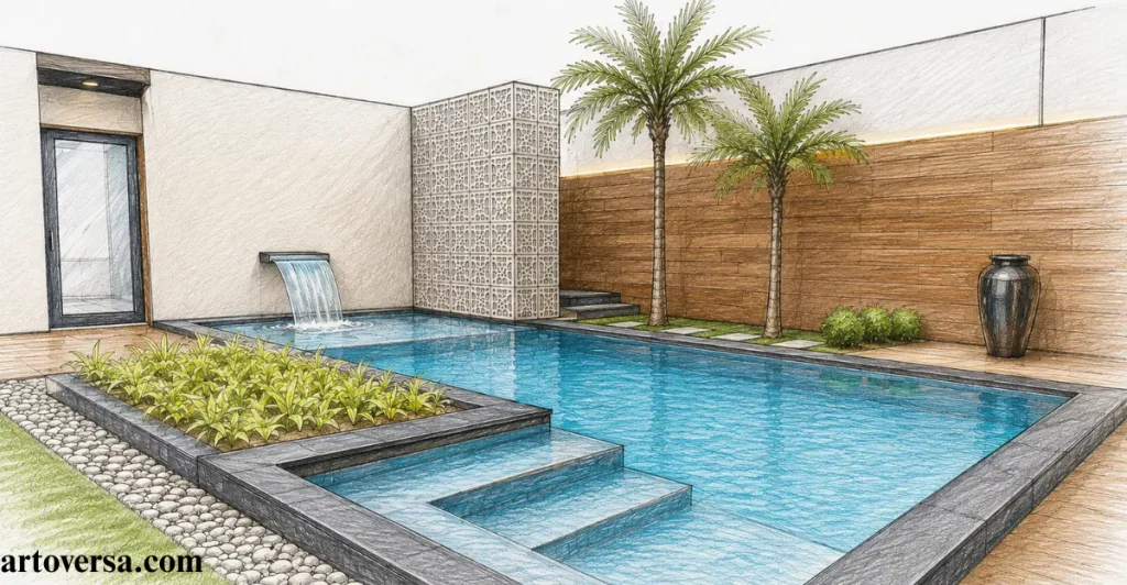 Add the Raised Water Feature and Planter