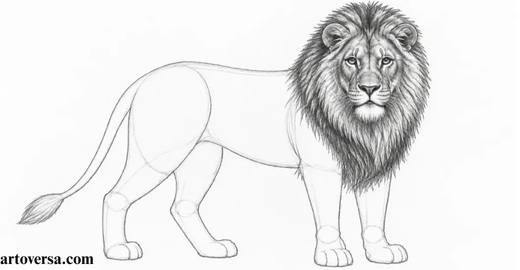 Sketching all the lion’s details