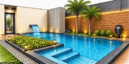 How to Draw a Modern Luxury Backyard Pool Step by Step 