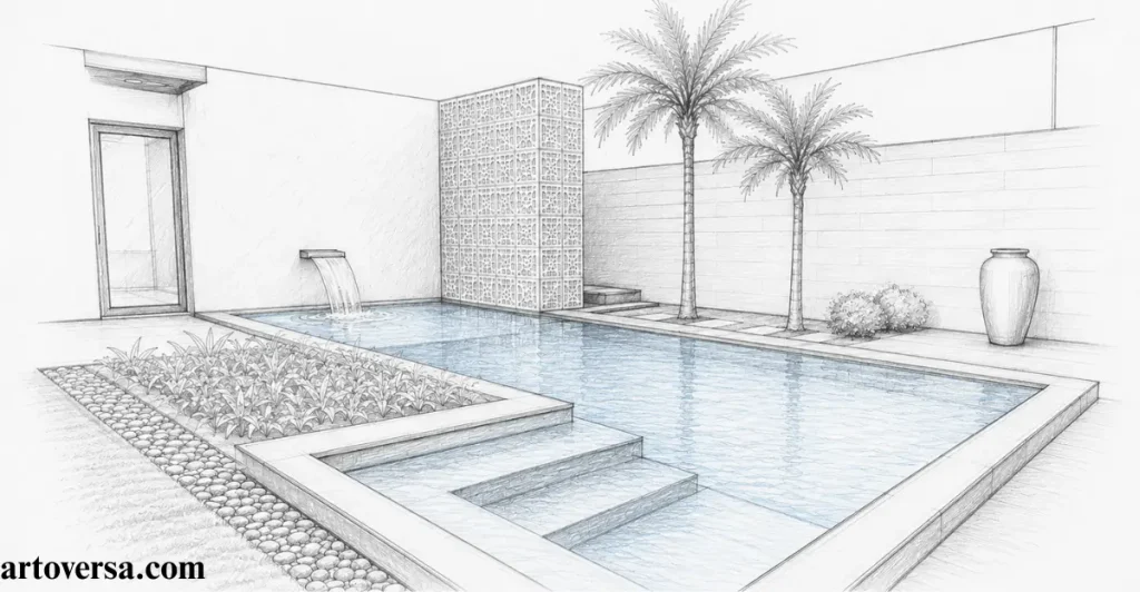 Draw the Main Swimming Pool Shape