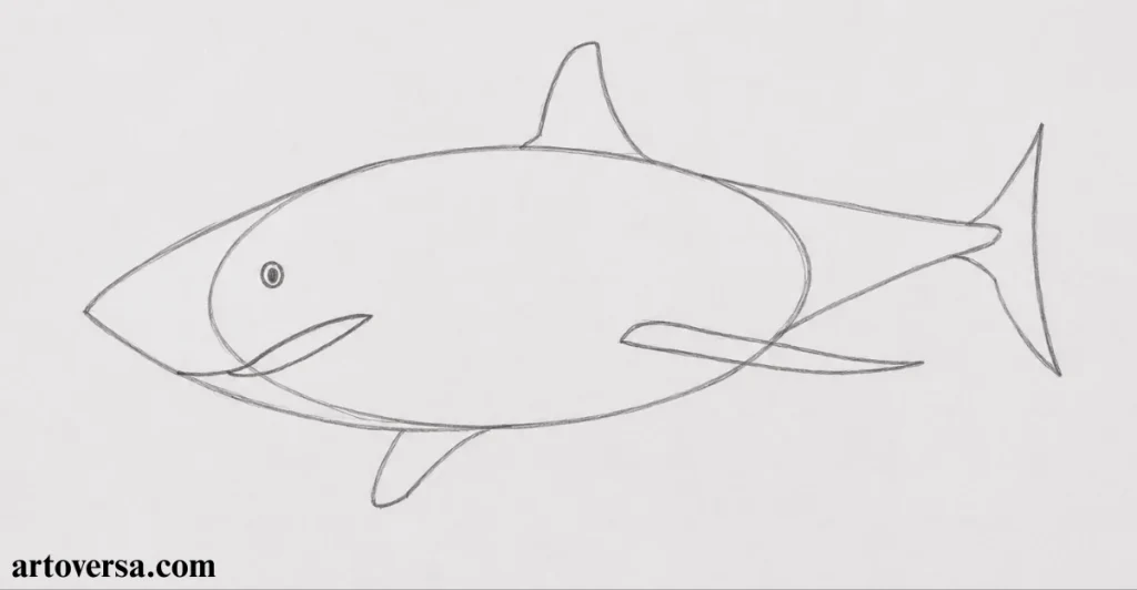 Draw Another Fin, the Mouth, and an Eye
