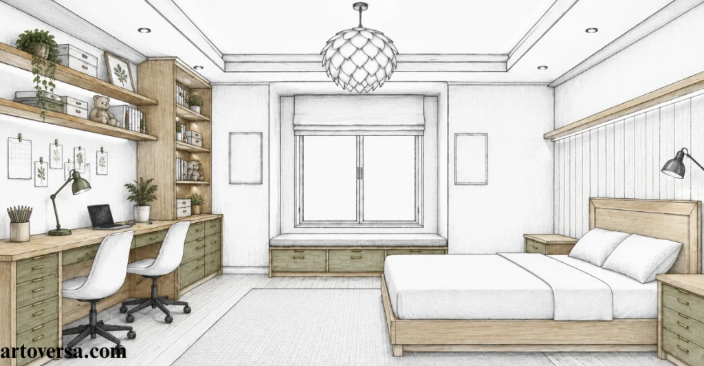 Add the Study Desk and Chairs