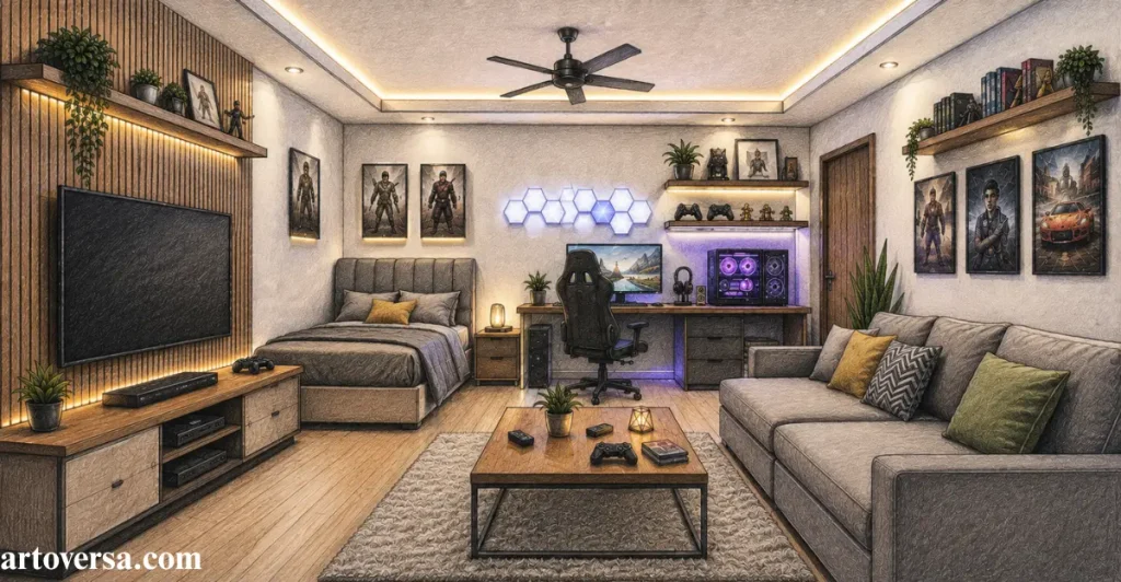 Refine the Complete Modern Guest Room Sketch