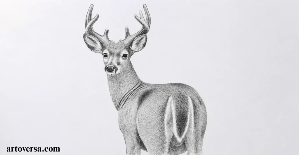 Step 7: Shading the Antlers (B Pencil)