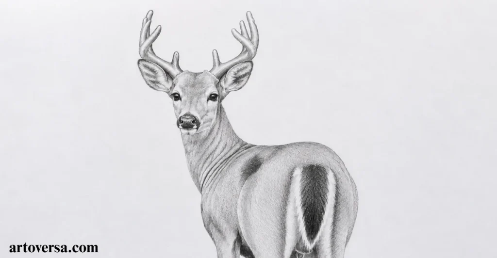 Step 5: Shading the Deer’s Face and Neck (B Graphite Pencil)