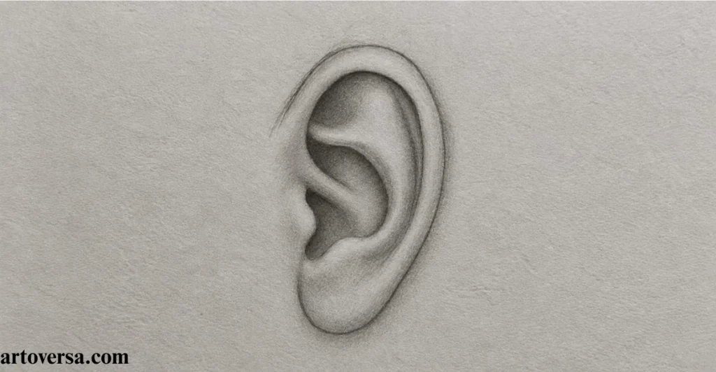 Finish the Ear Drawing/Shading