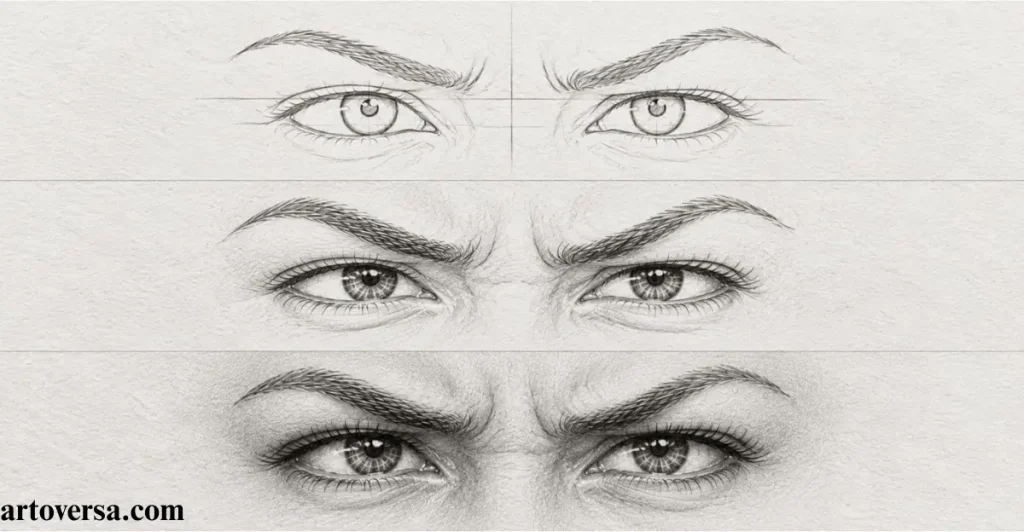 How to Draw Disgusted Eyes