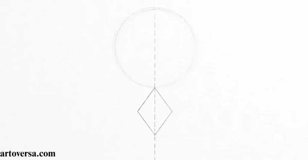Draw simple guidelines for the nose shape