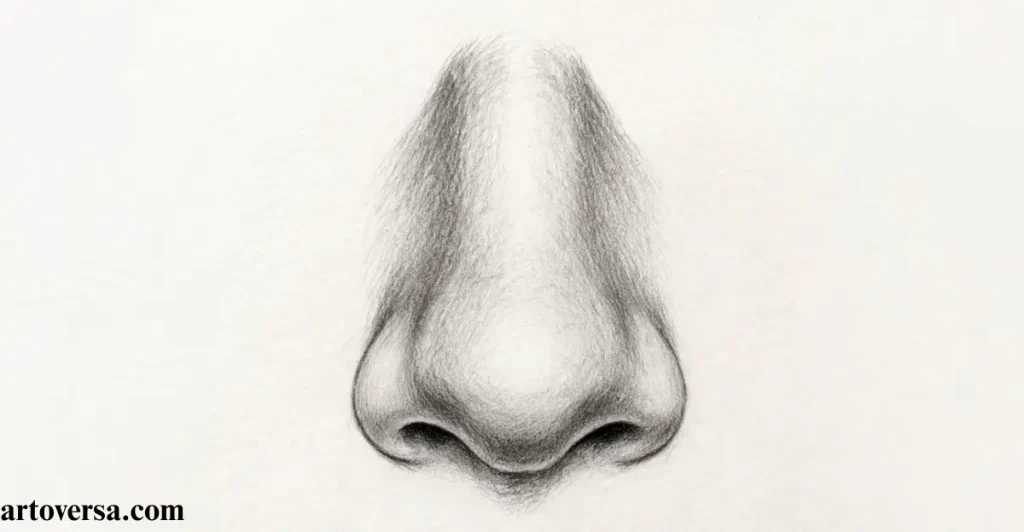 Shade around the nose bridge and tip