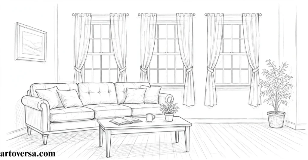Draw the Windows and Curtains