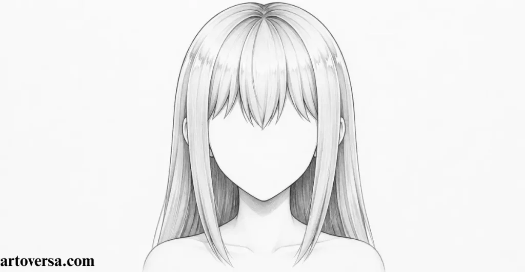 Step 6 – Add Shading to Finish the Long Hair Drawing