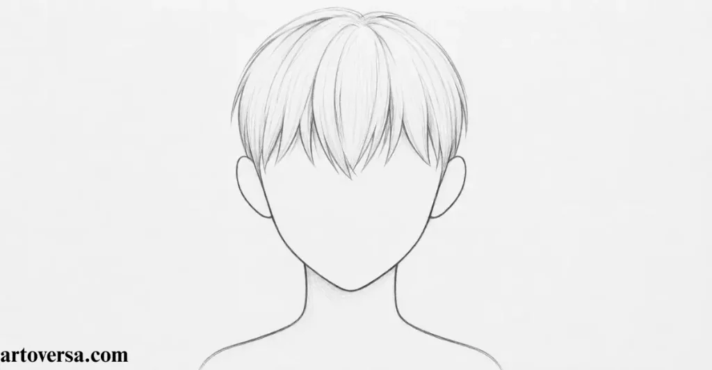 Step 2 – Draw the Hair Along the Forehead